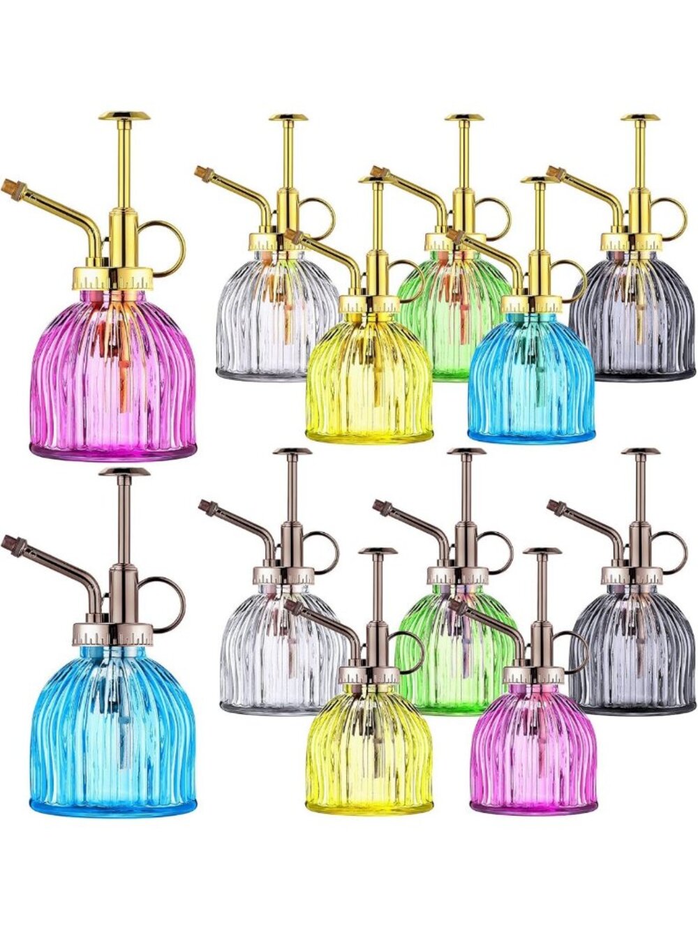 12Pcs Glass Plant Mister Spray Bottle Set, 220ml, Stylish Indoor Gardening